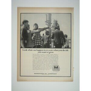 Marathon Oil Company Advertisement Print 1960s Vintage ADVERT Print Ad Ohio